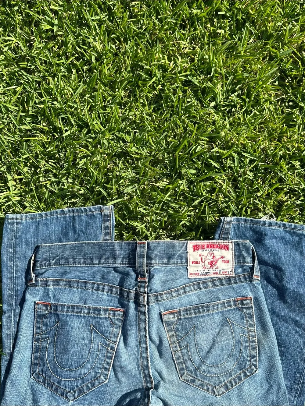 True Religion Men's Light Blue Relaxed Bobby Straight Jeans Size 31